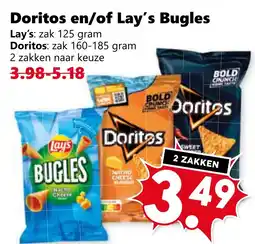 Coop Doritos en/of Lay's Bugles aanbieding