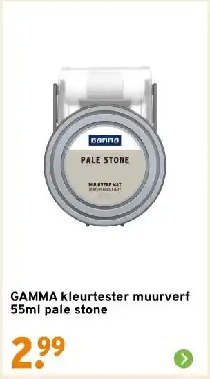 GAMMA GAMMA kleurtester muurverf 55ml pale stone aanbieding