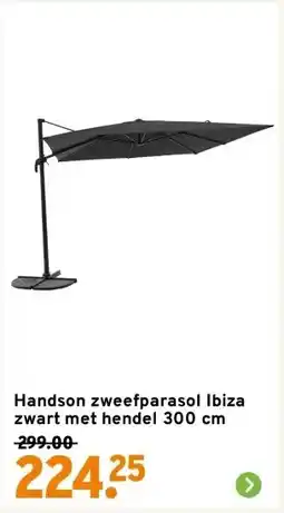 GAMMA Handson zweefparasol Ibiza zwart met hendel 300 cm aanbieding
