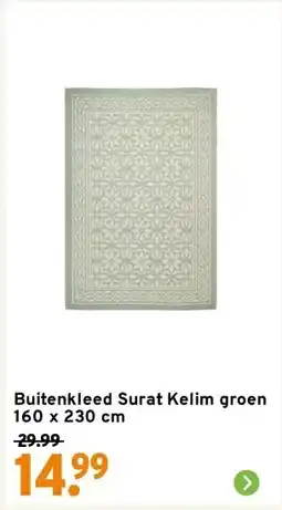 GAMMA Buitenkleed Surat Kelim groen 160 x 230 cm aanbieding