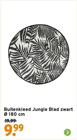 GAMMA Buitenkleed Jungle Blad zwart Ø 180 cm aanbieding