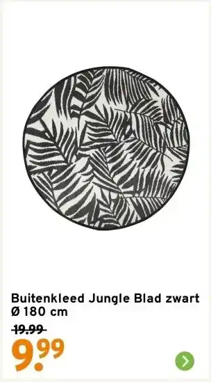 GAMMA Buitenkleed Jungle Blad zwart Ø 180 cm aanbieding