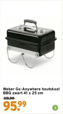 GAMMA Weber Go-Anywhere houtskool BBQ zwart 41 x 25 cm aanbieding