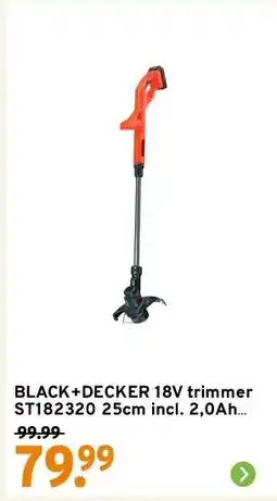 GAMMA BLACK+DECKER 18V trimmer ST182320 25cm incl. 2,0Ah accu + lader aanbieding
