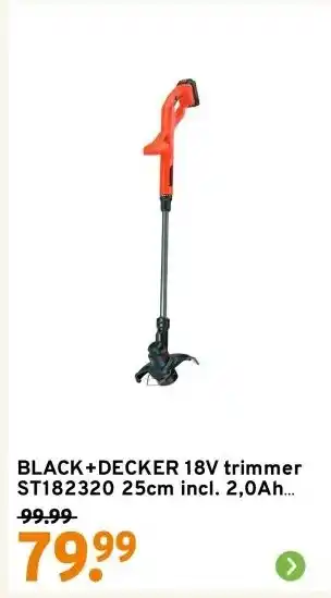 GAMMA BLACK+DECKER 18V trimmer ST182320 25cm incl. 2,0Ah accu + lader aanbieding