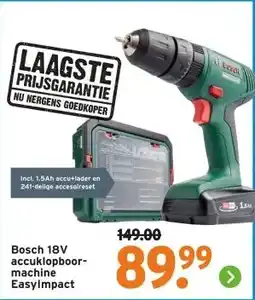 GAMMA Bosch 18V accuklopboor machin EasyImpact aanbieding
