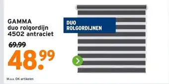 GAMMA GAMMA duo rolgordijn 4502 antraciet aanbieding