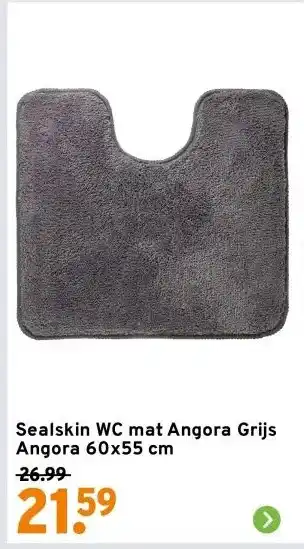 GAMMA Sealskin WC mat Angora Grijs Angora 60x55 cm aanbieding