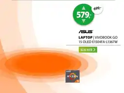 Expert Asus Vivobook Go 15 OLED E1504FA-L1367W Zwart aanbieding