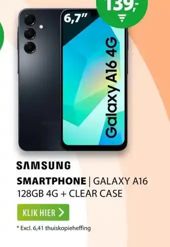 Expert Samsung Galaxy A16 128GB 4G + Clear Case aanbieding
