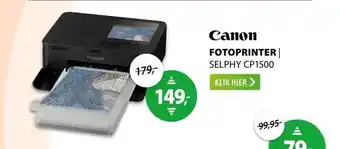 Expert Canon SELPHY CP1500 fotoprinter met papier Zwart aanbieding