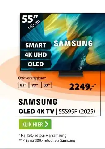Expert Samsung OLED 4K 55S95F (2025) aanbieding