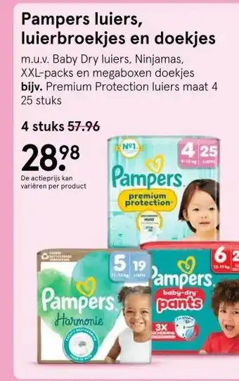 Etos Pampers luiers, luierbroekjes en doekjes aanbieding