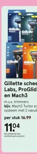 Etos Gillette scheersystemen: Labs, ProGlide, Fusion en Mach3 aanbieding