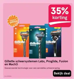 Etos Gillette scheersystemen Labs, Proglide, Fusion en Mach3 aanbieding