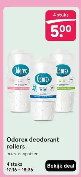 Etos Odorex deodorant rollers aanbieding