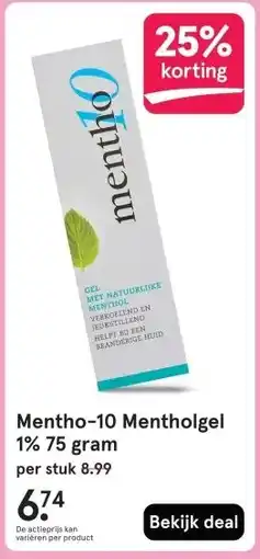 Etos Mentho-10 Mentholgel 1% 75 gram aanbieding