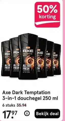 Etos Axe Dark Temptation 3-in-1 douchegel 250 ml aanbieding