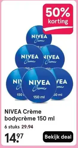 Etos NIVEA Crème bodycrème 150 ml aanbieding