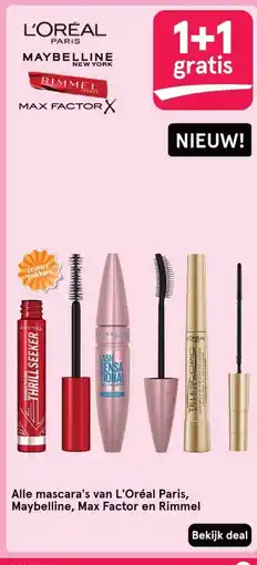 Etos Alle mascara's van L'Oréal Paris, Maybelline, Max Factor en Rimmel aanbieding