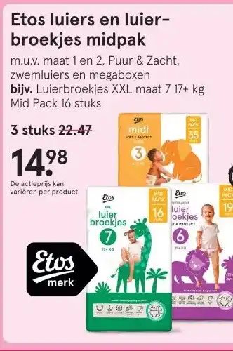 Etos Etos luiers en luier- broekjes midpak aanbieding