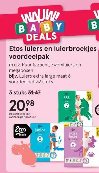 Etos Etos luiers en luierbroekjes voordeelpak aanbieding