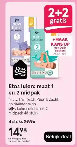 Etos Etos luiers maat 1 en 2 midpak aanbieding