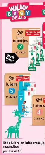 Etos Etos luiers en luierbroekjes maandbox aanbieding