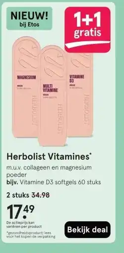 Etos Herbolist Vitamines aanbieding