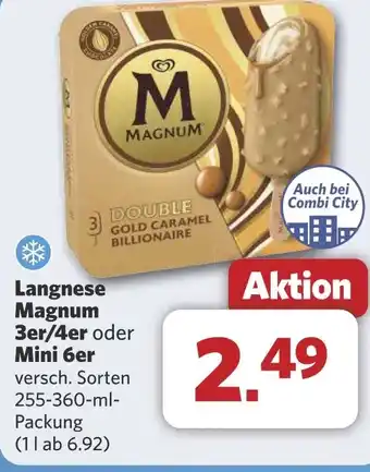 Combi Langnese Magnum 3er/4er oder aanbieding