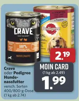 Combi Crave oder Pedigree Hunde- nassfutter aanbieding