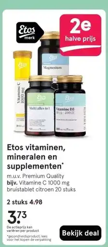 Etos Etos vitaminen, mineralen en supplementen' aanbieding