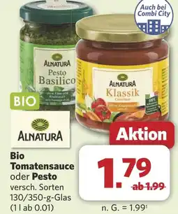 Combi Bio Tomatensauce oder Pesto aanbieding