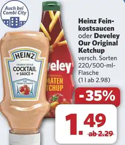 Combi Heinz Fein- kostsaucen oder Develey Our Original Ketchup aanbieding