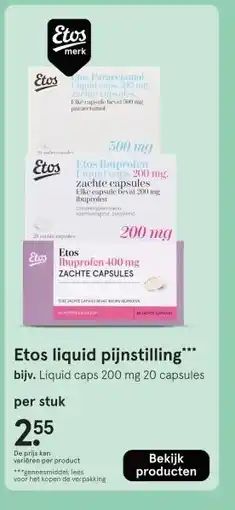 Etos Etos liquid pijnstilling*** aanbieding