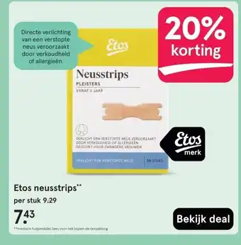 Etos Etos neusstrips aanbieding