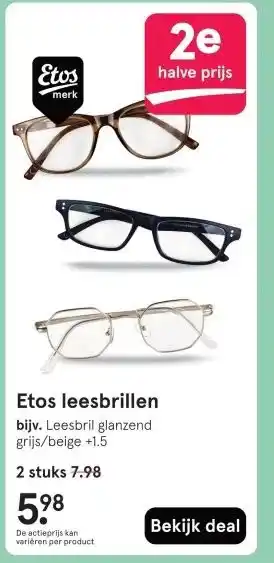 Etos Etos leesbrillen aanbieding