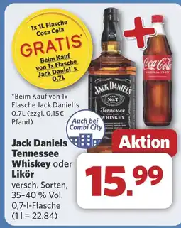 Combi Jack Daniels Tennessee Whiskey oder Likör aanbieding