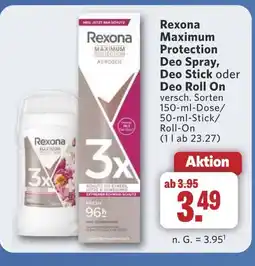 Combi Rexona Maximum Protection Deo Spray, Deo Stick oder Deo Roll On aanbieding