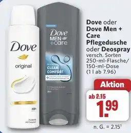 Combi Dove oder Dove Men + Care Pflegedusche oder Deospray aanbieding