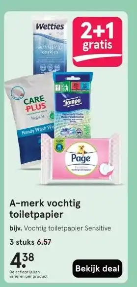 Etos A-merk vochtig toiletpapier aanbieding