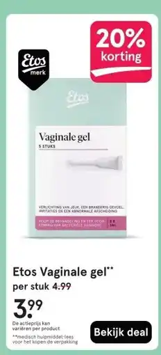 Etos Etos Vaginale gel aanbieding