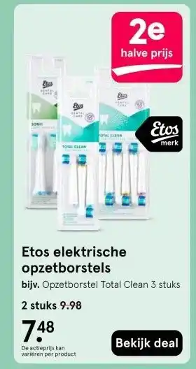 Etos Etos elektrische opzetborstels aanbieding