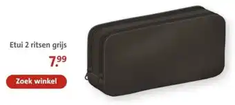 Bruna Etui 2 ritsen grijs aanbieding