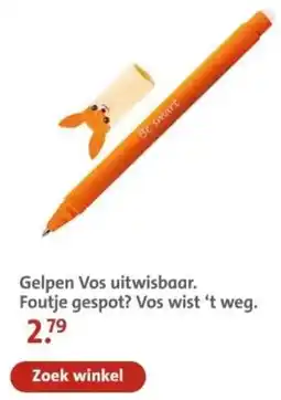 Bruna Gelpen Vos uitwisbaar. Foutje gespot? Vos wist 't weg. aanbieding