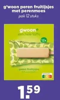 Boon`s Markt g'woon peren fruitijsjes met perenmoes aanbieding