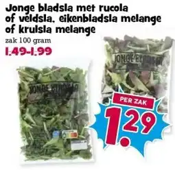 Boon`s Markt Jonge bladsla met rucola of veldsla. eikenbladsla melange aanbieding