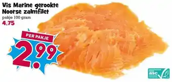 Boon`s Markt Vis Marine gerookte Noorse zalmfilet aanbieding