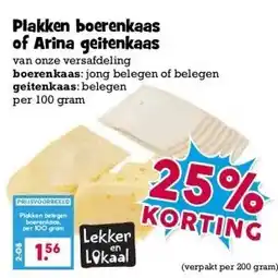 Boon`s Markt Plakken boerenkaas of Arina geitenkaas aanbieding