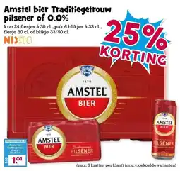 Boon`s Markt Amstel bier Traditiegetrouw pilsener of 0.0% aanbieding